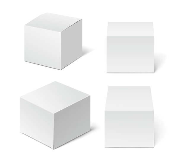 White high Cardboard Package Box. 