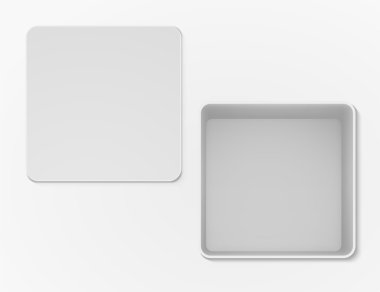 Beyaz boş kutu üstünün açık görünüm.