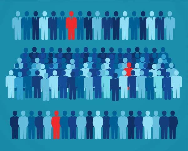 不同的人群站在一起。集体商业男性和女性，社会多样性社会. — 图库矢量图片