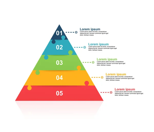 Pyramide Visualisation Des Données Entreprise Avec Pièces Puzzle Options Étapes — Image vectorielle