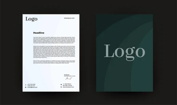 Letterhead Minimalistic Style Flyer Business Corporate Letter Template Design — Stock Vector