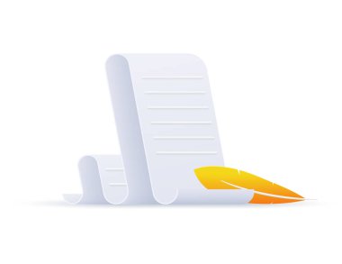 Tüylü belge mektubu. Eğitim konsepti, şiir.