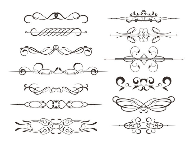 Decorative frames, calligraphic design elements or decorations