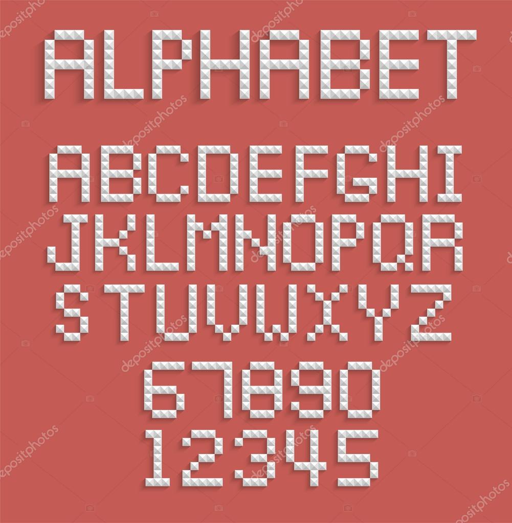 Pixelalphabet aus Zahlen und Buchstaben Stock Vector by ©Ramcreative