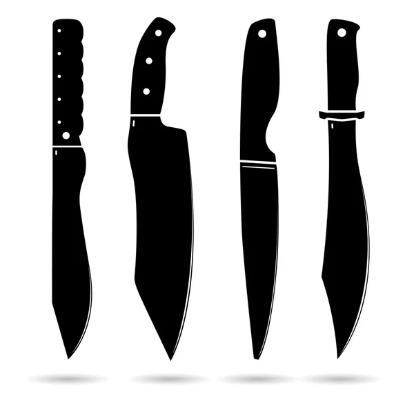 Knife set on white background — Stock Vector