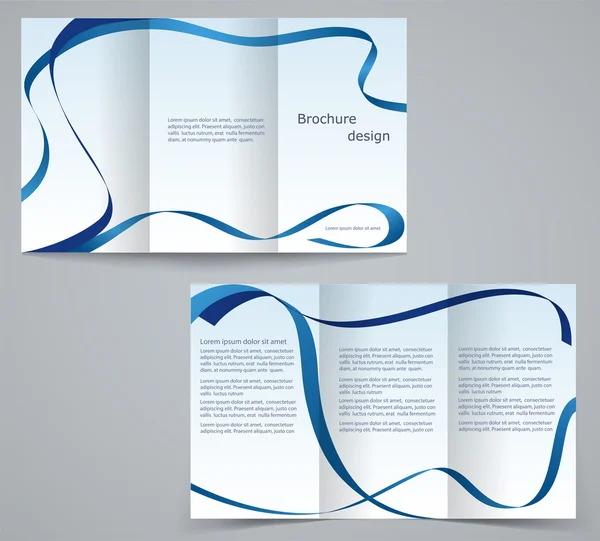 Three fold business brochure template, corporate flyer or cover — Stock Vector