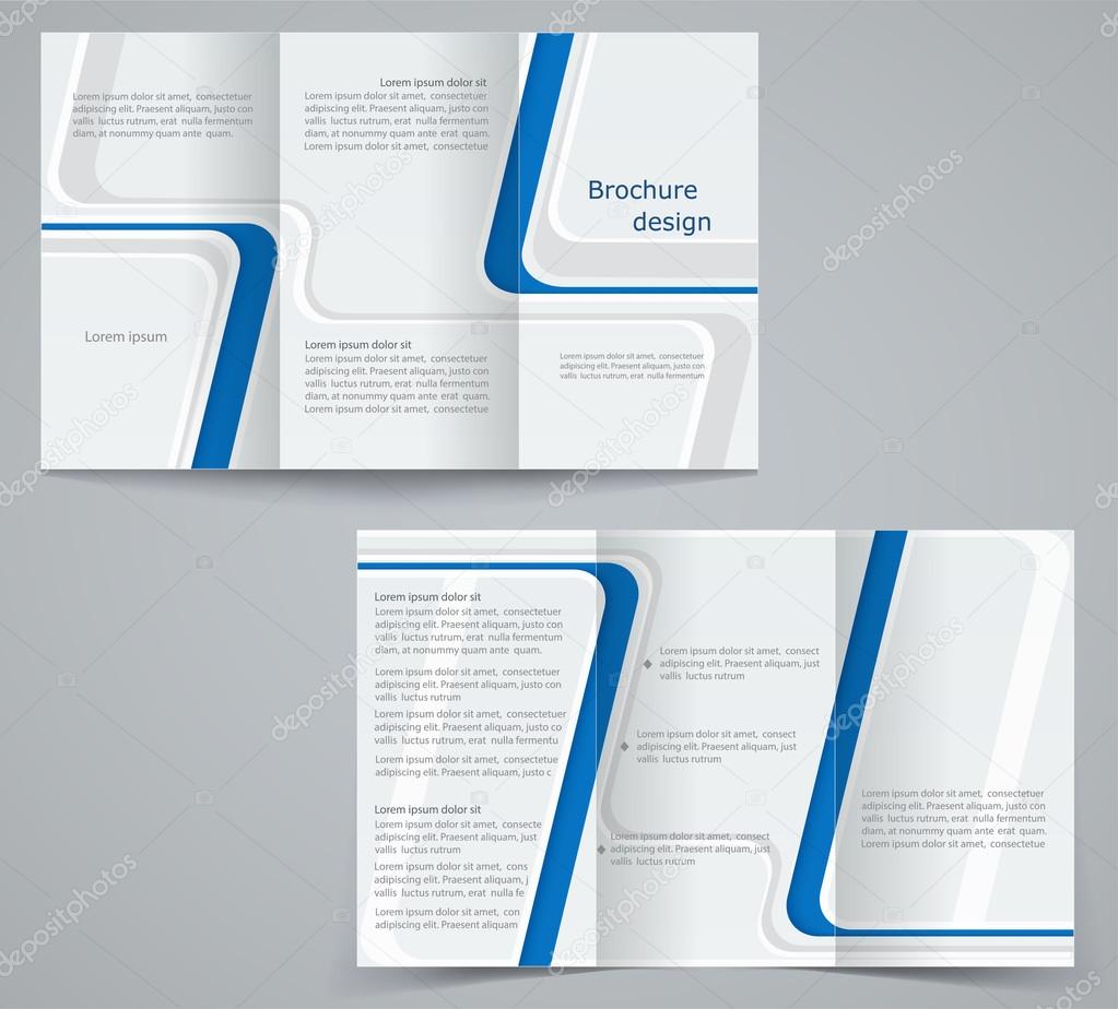 Three fold business brochure template, corporate flyer or cover 