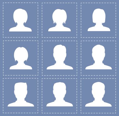 insanlar siluetleri kadınlar ve erkekler beyaz renkte profil