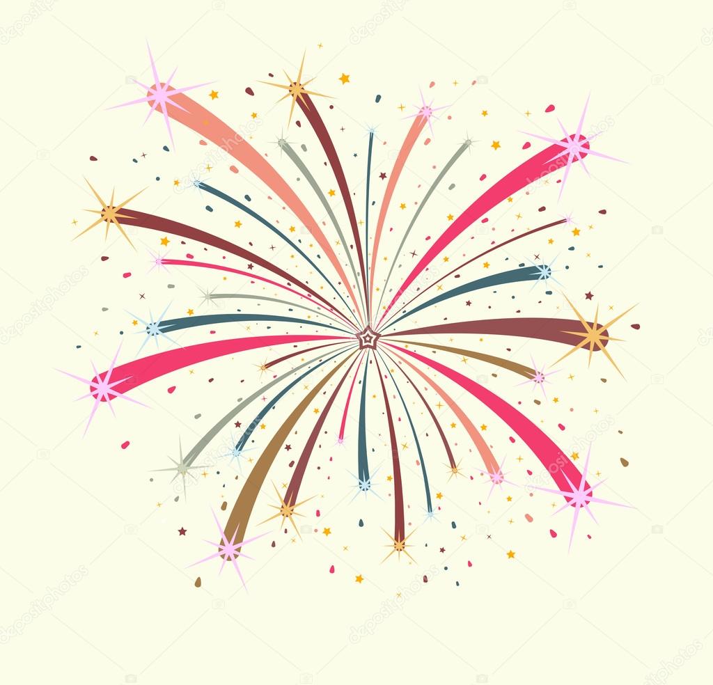 Fuochi d artificio colorato su fondo bianco — Vettoriali di Ramcreative