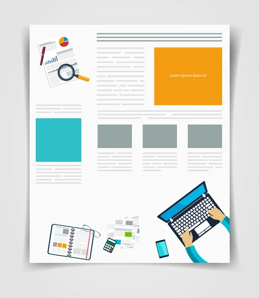 Düzen iş el ilanı ya da broşür teknoloji, web şablonu, bilgi — Stok Vektör