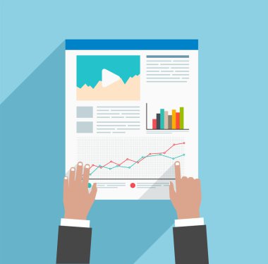 İş stratejisi veya infographics, proj kullanarak düz kavramı