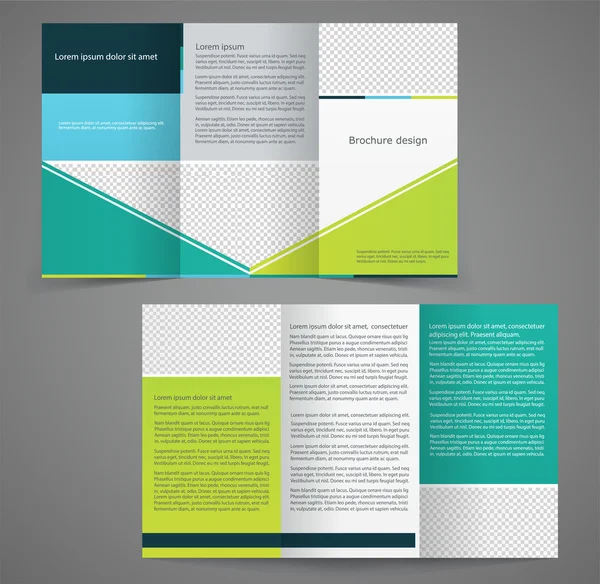 Tri-fold üzleti kiadvány sablon, sablon kétoldalas design, — Stock Vector