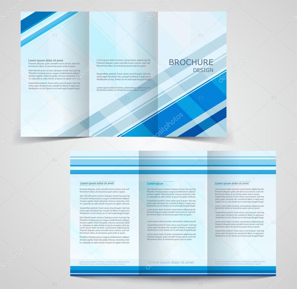 Tri-fold business brochure template, two-sided template design Intended For Double Sided Tri Fold Brochure Template