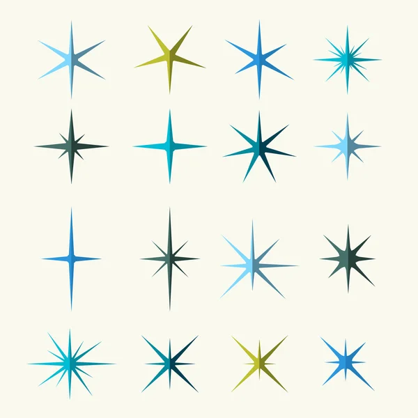Symboles scintillants Diverses nuances sur fond blanc — Image vectorielle