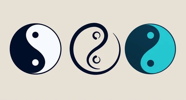 Ying Yang Symbol für Harmonie und Gleichgewicht — Stockvektor