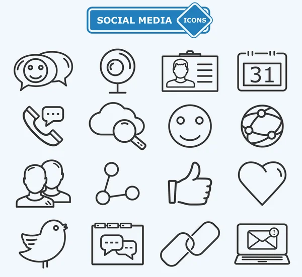 Social media and network lines icons — Stock Vector