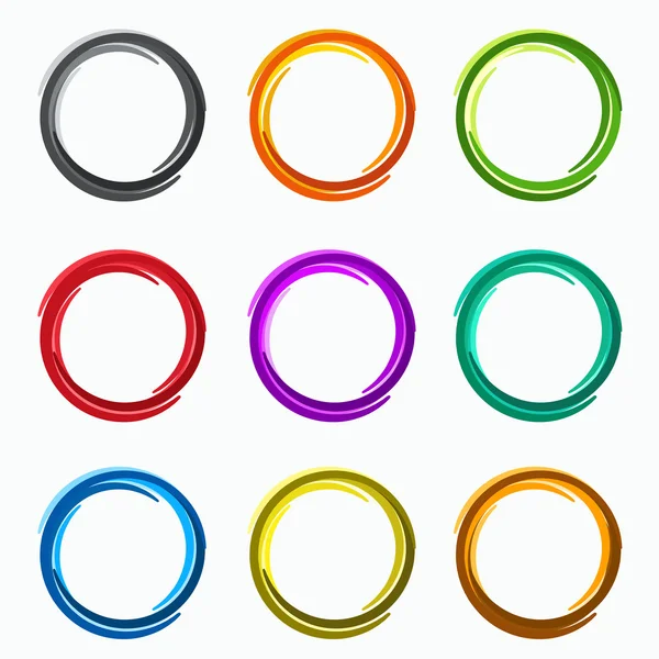 Cor círculos abstratos. Loops elementos de logotipo do modelo —  Vetores de Stock