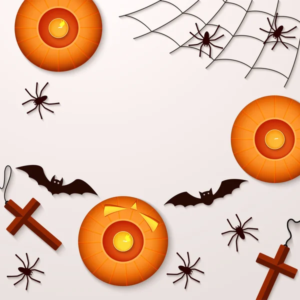 Pozadí svátek Halloween dýně pavouci a netopýři. — Stockový vektor