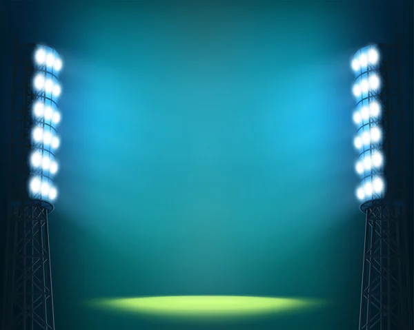 Stadium lights against dark Night sky background — Stock Vector