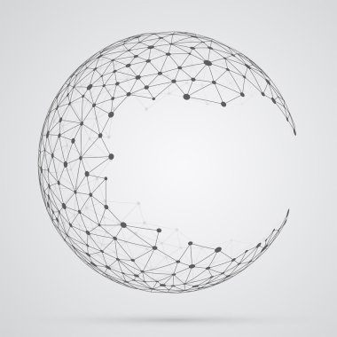 Küresel kafes küre. Küresel seve ile soyut geometrik şekil