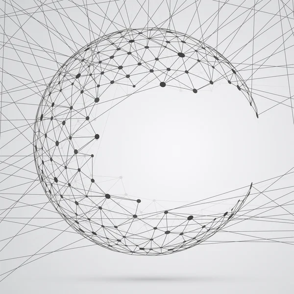 Sphère abstraite de composés avec des points . — Image vectorielle
