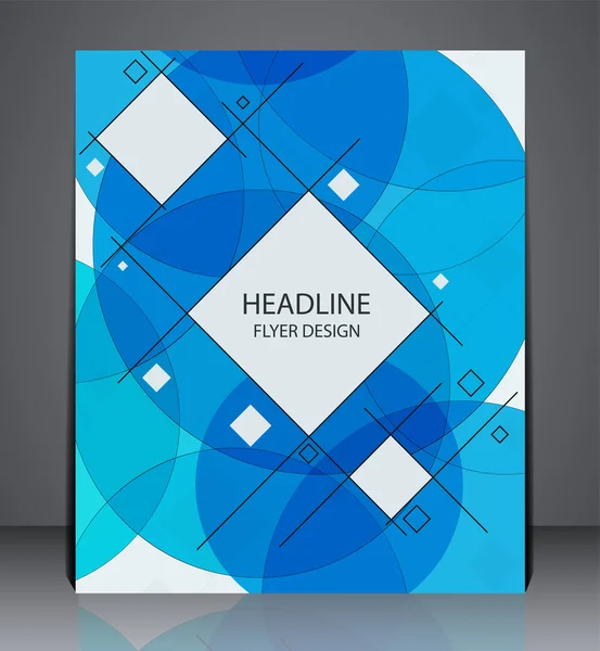 Folheto de negócios abstrato, design geométrico com quadrados — Vetor de Stock