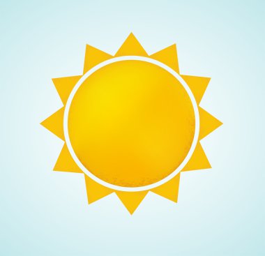 Güneş ışınları simgesiyle. Doğa soyut yaz sembolü.