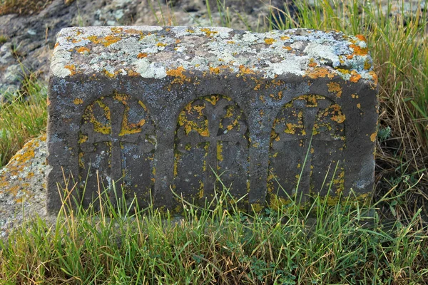 Cementerio Medieval Con Khachkars Piedra Situado Pueblo Noratus Armenia — Foto de Stock