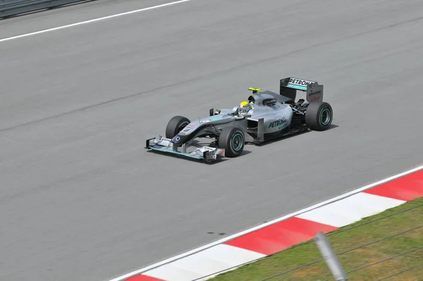 Sepang Malaysia San Mercedes Formula Sürücüsü Nico Rosberg Nisan 2010 — Stok fotoğraf