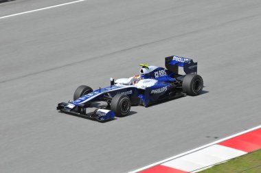 SEPANG, MALAYSIA - AT & T Williams sürücüsü Nico Hulkenberg, Sepang F1 pistindeki ilk tatbikat sırasında 2 Nisan 2010.