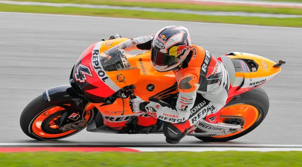 Sepang Malaysia Oct Italian Andrea Dovizioso Repsol Honda Team Negotiates — Stock Photo, Image