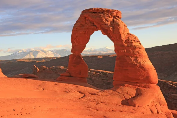 Delicate Arch at sunset — Stock Photo, Image