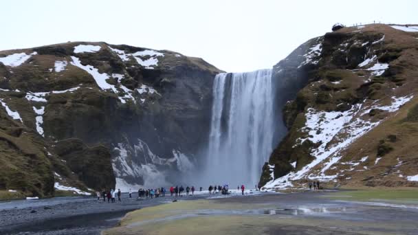 Vista en Skogafoss — Vídeo de stock