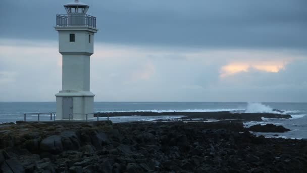 Faro de Akranes - Islandia — Vídeo de stock