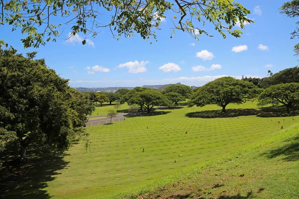 Krajina Punchbowl Hřbitovem Honolulu Oahu Hawaii — Stock fotografie