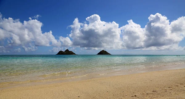 Lanikai Beach Panorama Oahu Hawaii — Stock Photo, Image