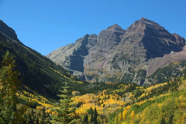 Maroon Bells Vast Rocky Mountains Colorado — стоковое фото