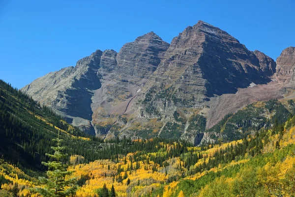 Maroon Bells Září Skalnaté Hory Colorado — Stock fotografie