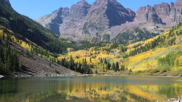 Maroon Lake Maroon Bells Colorado — Stockvideo