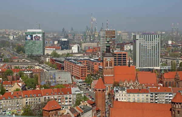 Widok Wieży Kościoła Mariackiego Gdańsku Polska — Zdjęcie stockowe