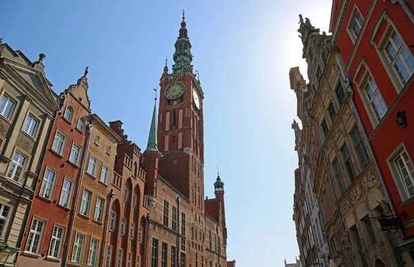 Gdansk Városháza Long Streeten Gdansk Lengyelország — Stock Fotó