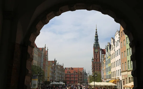 Langer Markt Vom Grünen Tor Jahrhundert Danzig Polen — Stockfoto