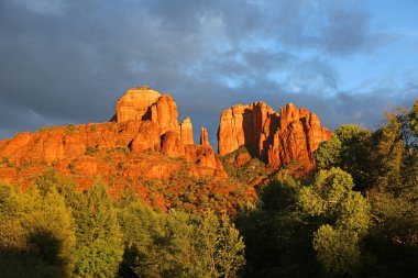 Cathedral Rock at sunset clipart