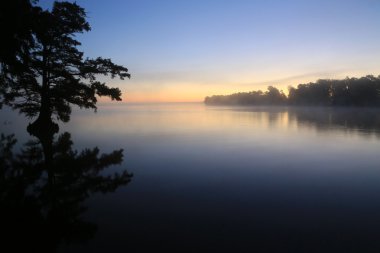 Reelfoot göl üzerinde gündoğumu
