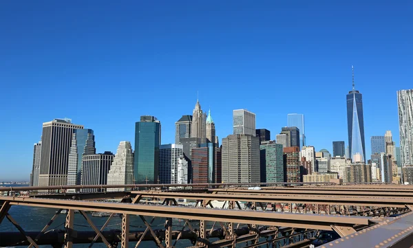 Nézd: alsó Manhattan, a Brooklyn-híd — Stock Fotó