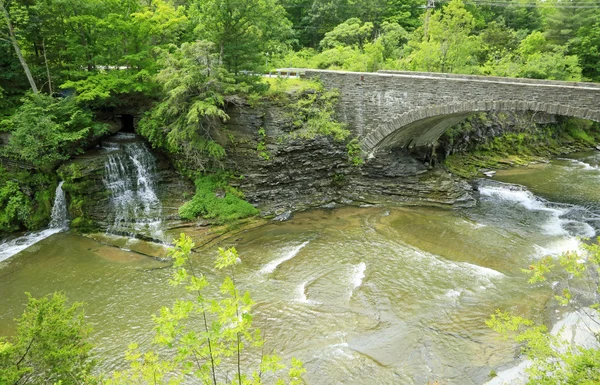 Taughannock Creek och bro — Stockfoto