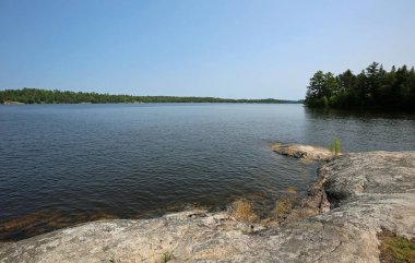 Kabetogama Gölü 'nün Rocky Kıyısı - Voyageurs Ulusal Parkı, Minnesota