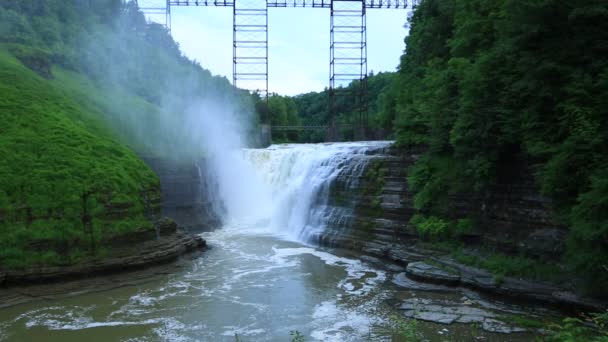 Upper Falls e Portage Viaduto — Vídeo de Stock