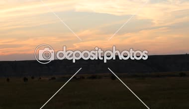 Gün batımından sonra Kuzey Dakota'daki