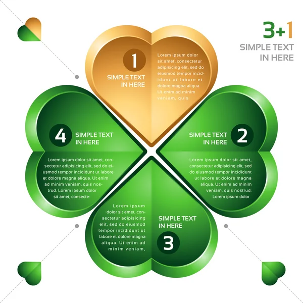 Infographie d'option vectorielle. Trèfle à quatre feuilles . Vecteur En Vente
